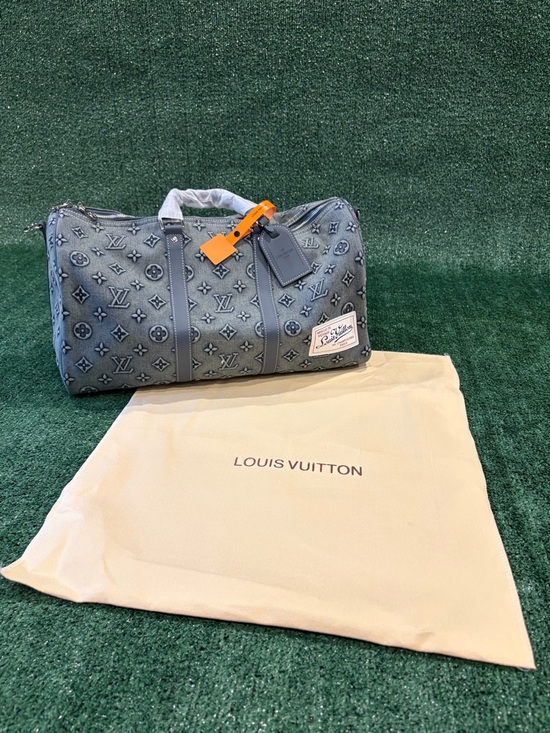 Louis Vuitton Other - Louis Vuitton Gray Denim like Duffel Bag
